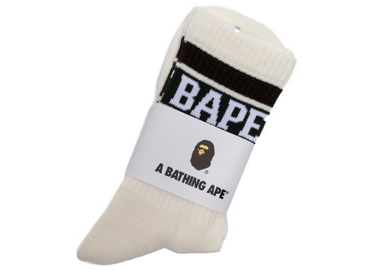A Bathing Ape Bape Line Socks in Green