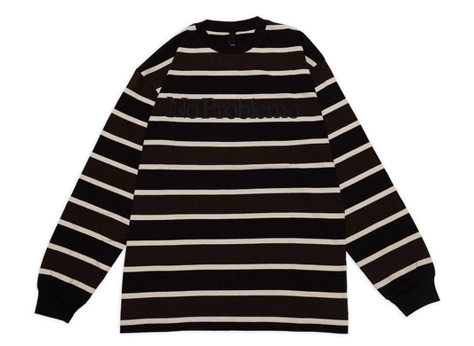 No Problemo Striped Long Sleeve Tee in Brown