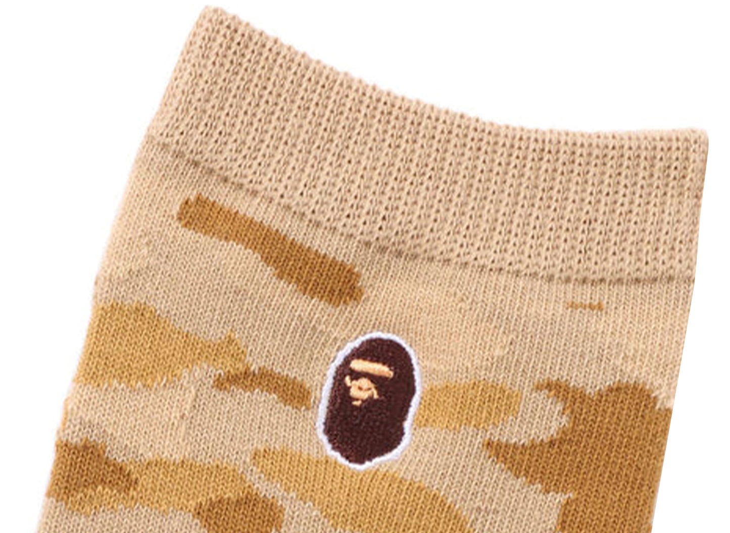 A Bathing Ape Color Camo Ape Head One Point Socks in Yellow
