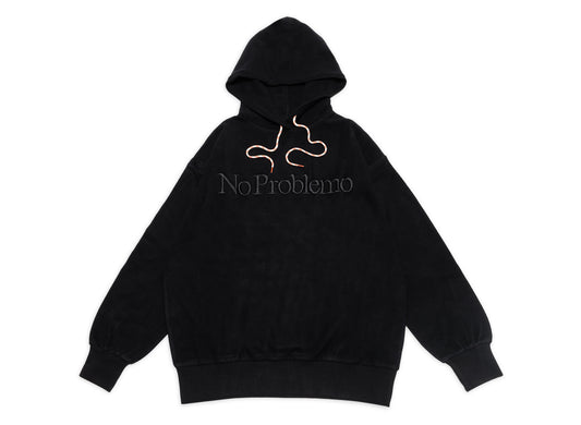 No Problemo Reverse Fleece Hoodie in Black