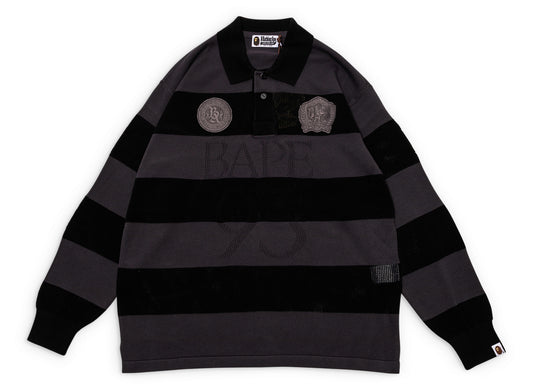 A Bathing Ape Jacquard Multi Logo Stripe L/S Tee