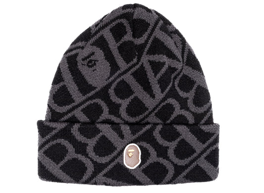 A Bathing Ape Sport Monogram Knit Cap in Black