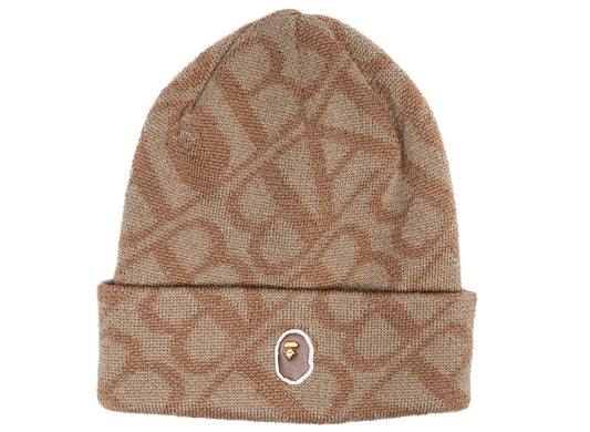 A Bathing Ape Sport Monogram Knit Cap in Beige