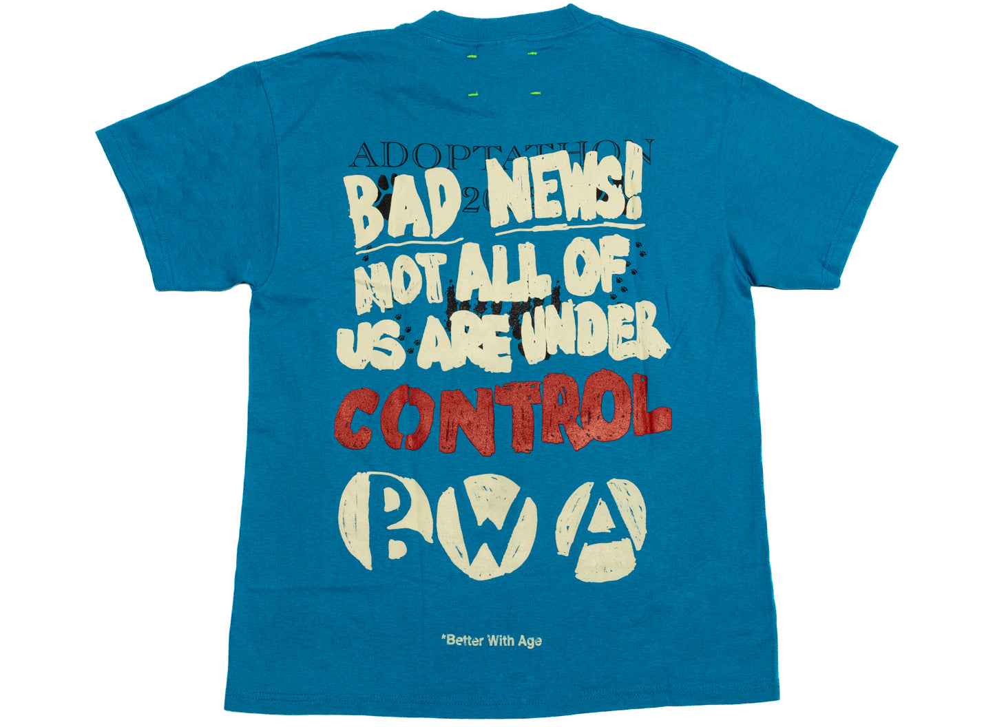 Better With Age Kennedy Tee in multi-color, handmade one-of-one men's t-shirt made in the USA, view 2