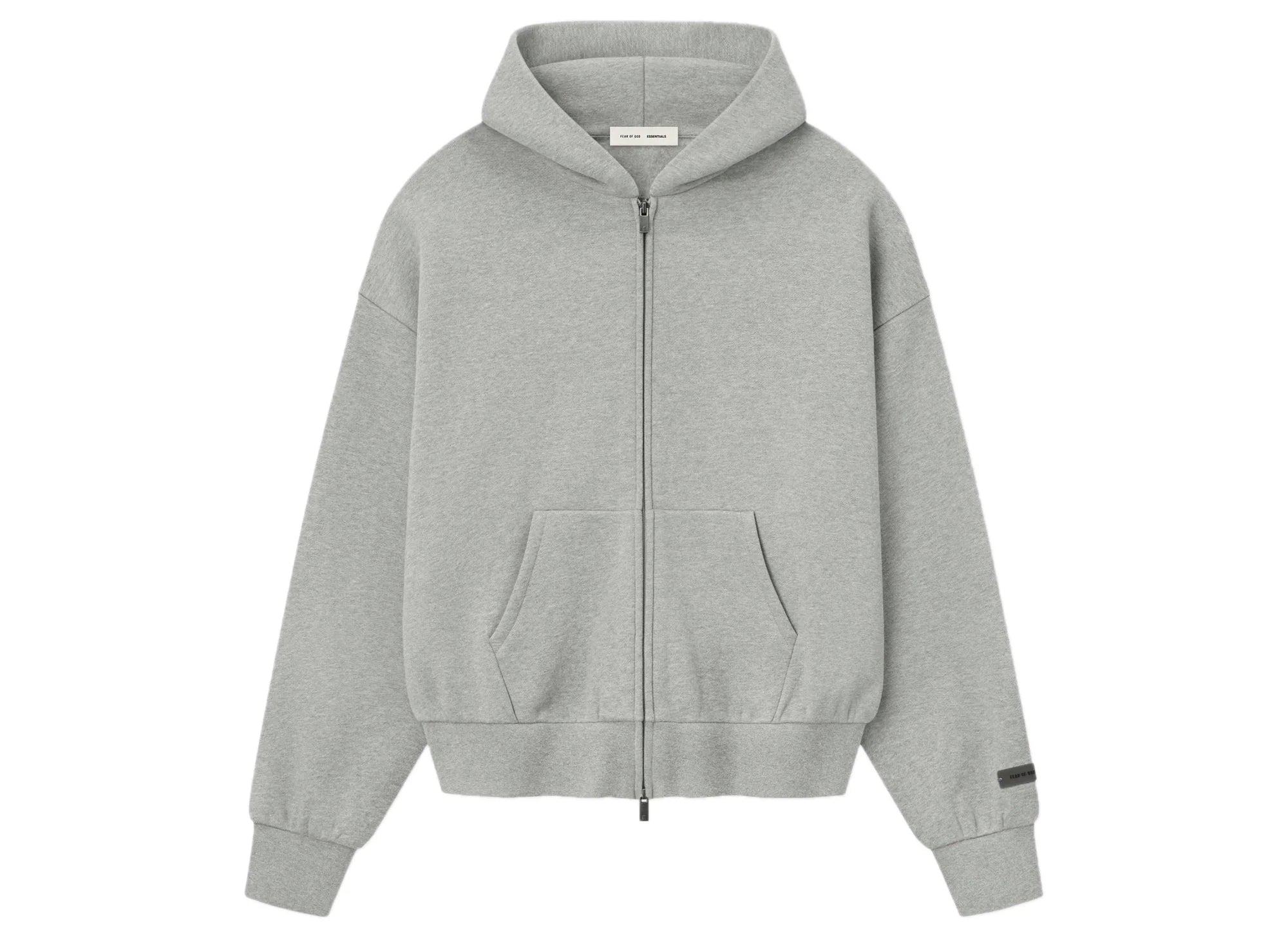 Fear of God Essentials Classic Full Zip Hoodie 'Concrete