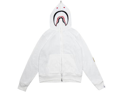 A Bathing Ape 2nd Shark Full Zip Hoodie in White