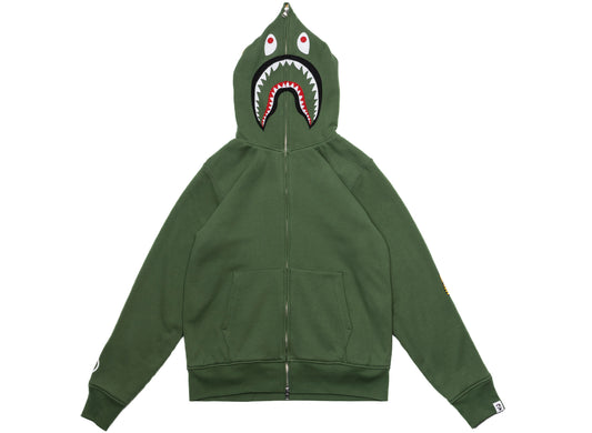A Bathing Ape 2nd Shark Full Zip Hoodie in Green