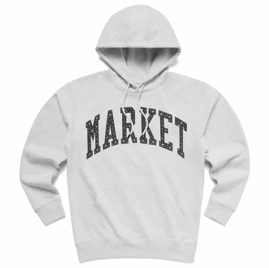 Market Arc Puff Hoodie in Heather Grey