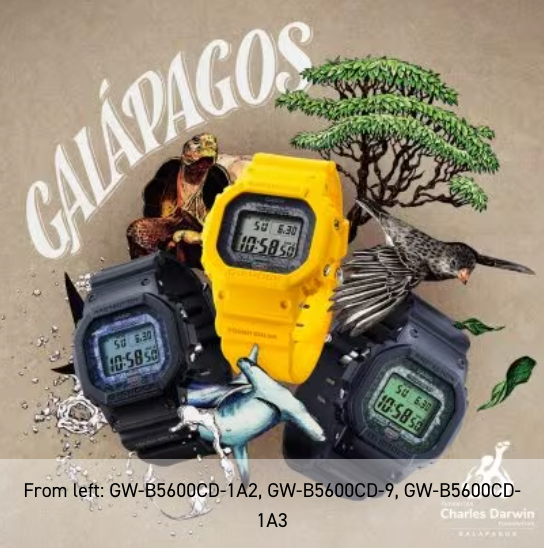 G-Shock Digital 5600 Series 'Charles Darwin Foundation' Galápagos Watch in Black/Blue