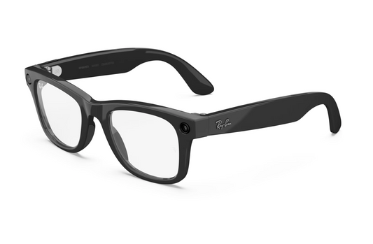 Ray-Ban Meta Wayfarer (Gen 2) Sunglasses in Shiny Black w/ Transitions Graph. Green Lenses