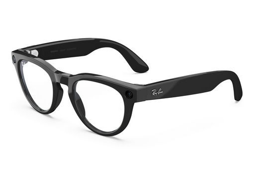 Ray-Ban Meta Headliner (Gen 2) Sunglasses in Shiny Black w/ Transitions Graph. Green Lenses