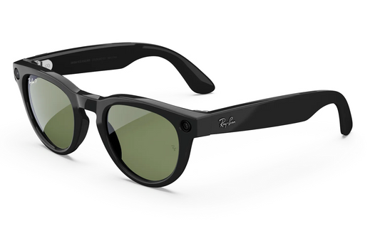Ray-Ban Meta Headliner (Gen 2) Sunglasses in Shiny Black w/ G15 Green Lenses