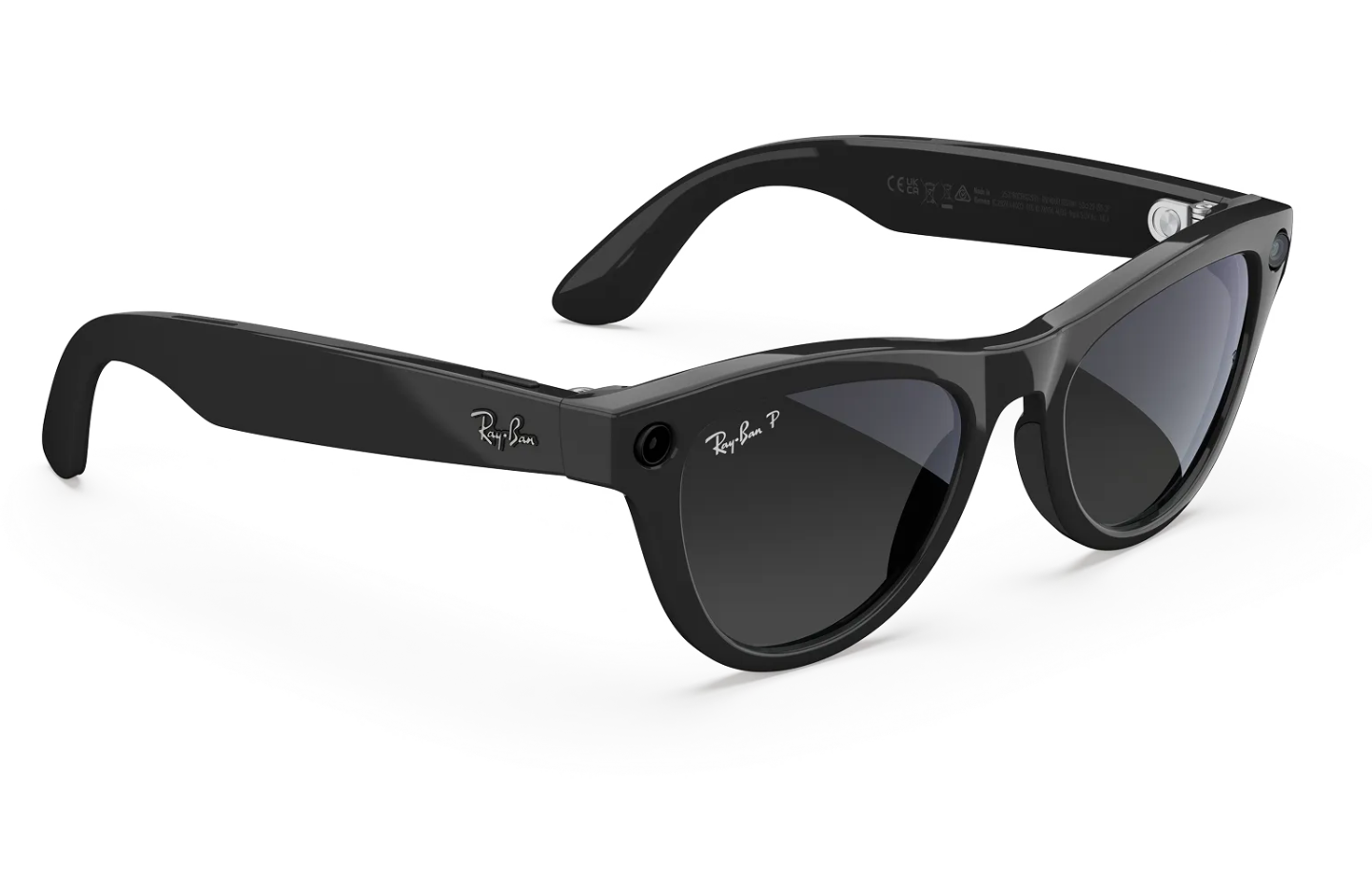 Ray-Ban Meta Skyler (Gen 2) Sunglasses in Shiny Black w/ Polar Gradient Graphite Lenses