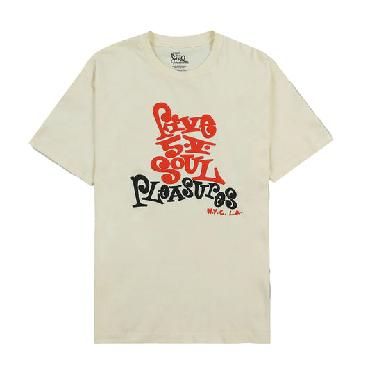 Triple 5 Soul x Pleasures Five 5 T-Shirt in Cream