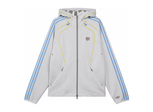 Adidas x Always Do What You Should Do Spacer Teamgeist Full Zip Hoodie in Light Solid Grey — front view