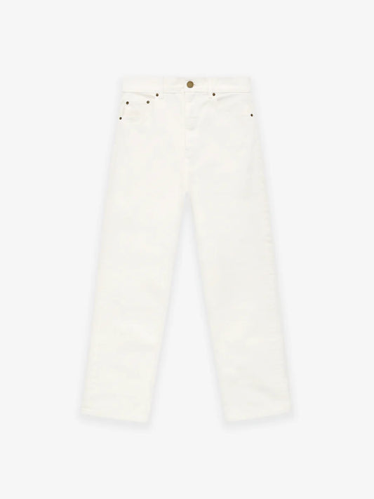 Fear of God Essentials Relaxed 5 Pocket Jeans in Cloud Dancer