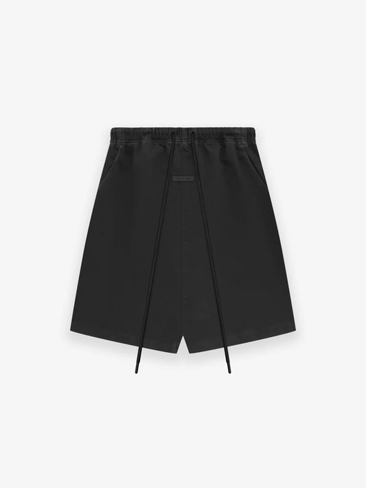 Fear of God Essentials Relaxed Shorts in Overdye Black xld