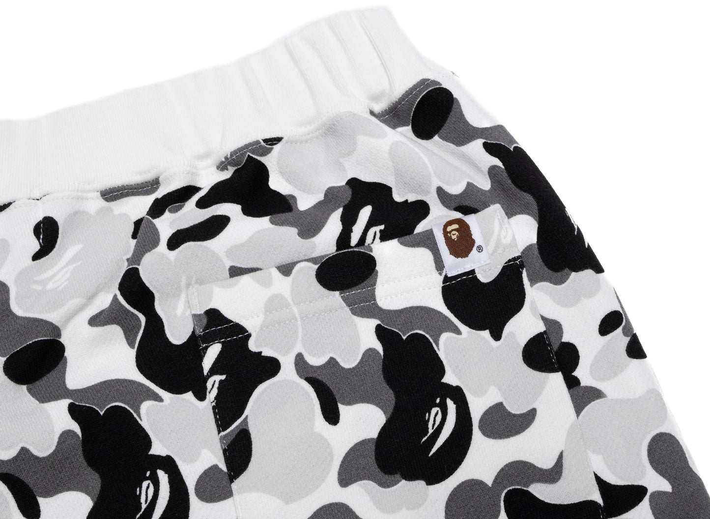 A Bathing Ape ABC Camo Crystal Stone Sweatpants in White/Black - view 3