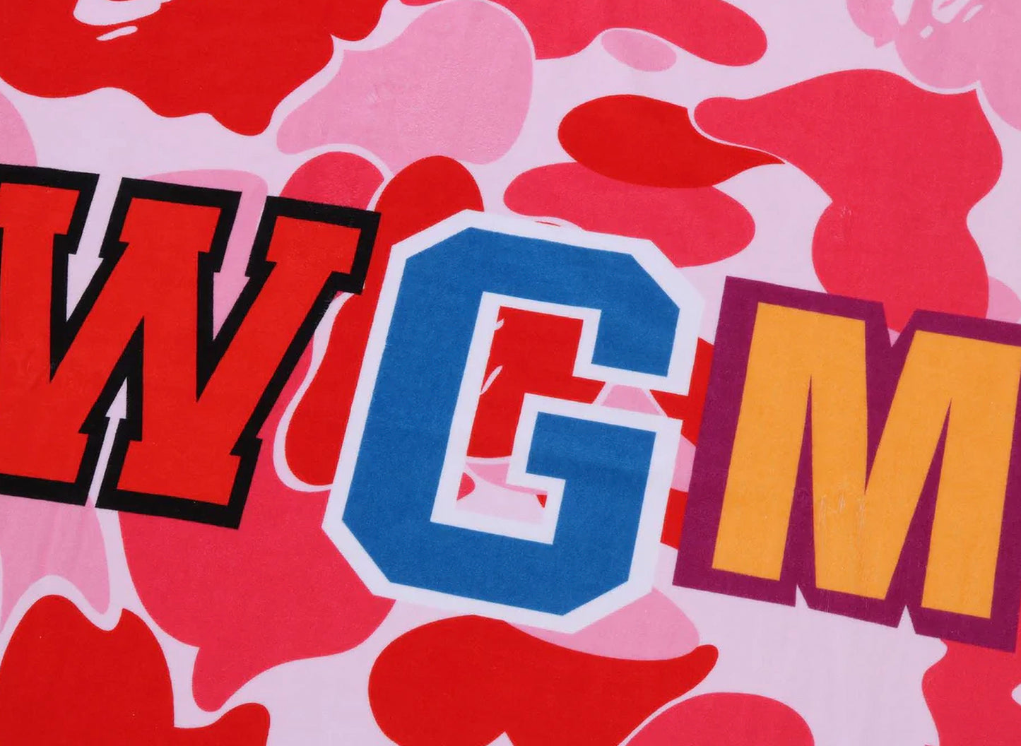 A Bathing Ape ABC Camo Shark Beach Towel in Pink — view 3
