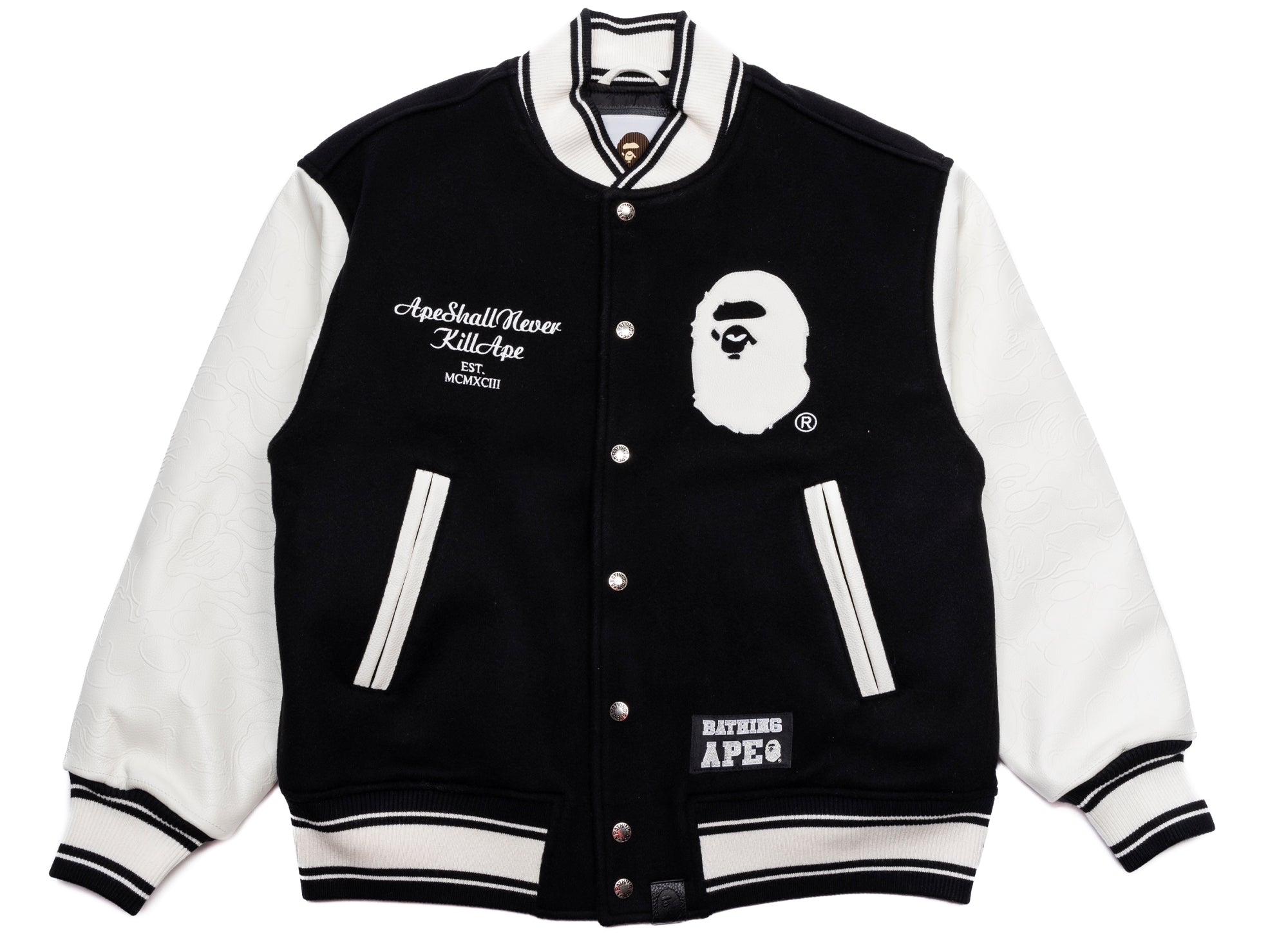 A Bathing Ape Bape Varsity Jacket in Black – Oneness Boutique