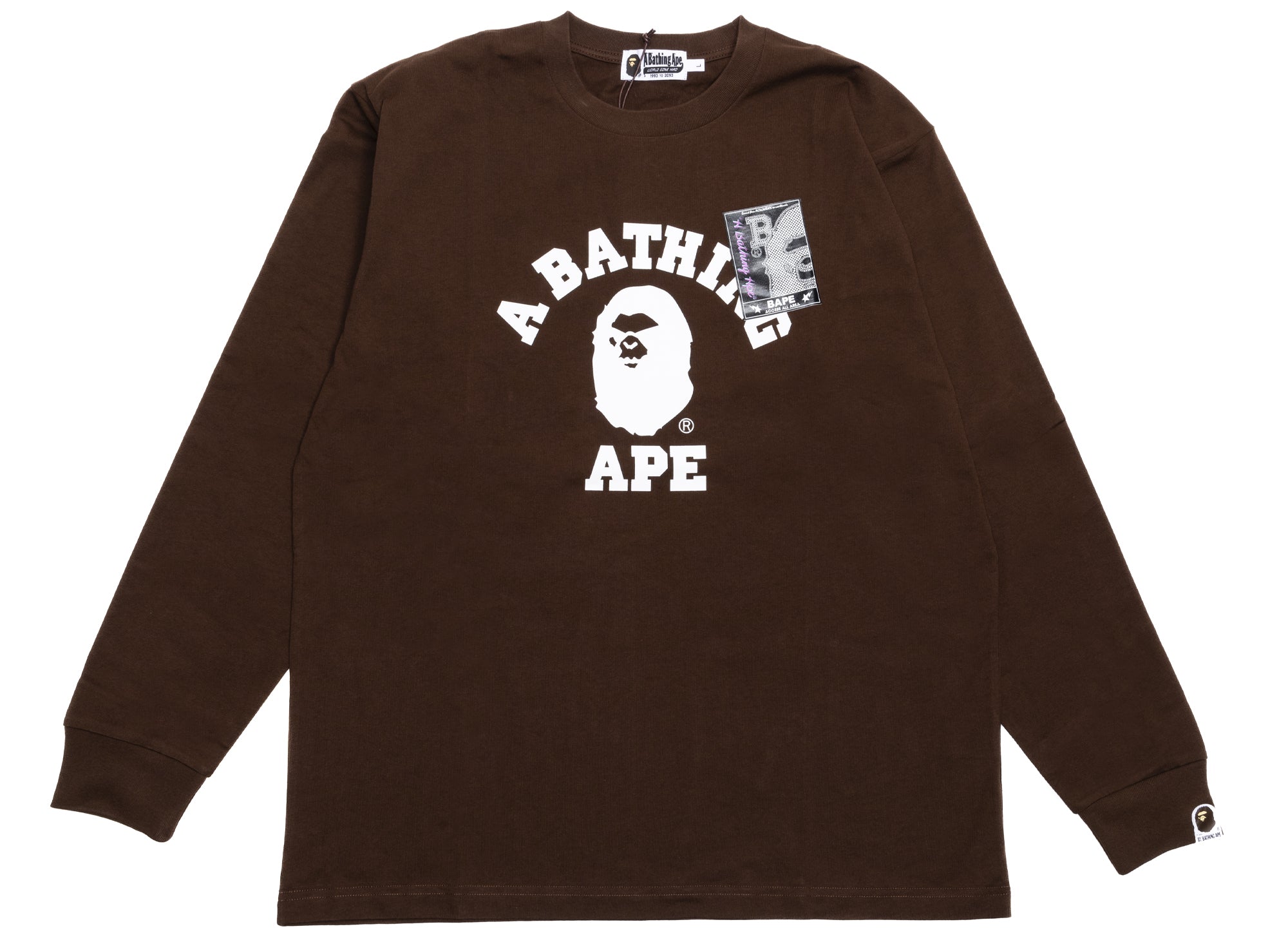 A Bathing Ape Busy Work Long Sleeve Tee in Brown | Oneness