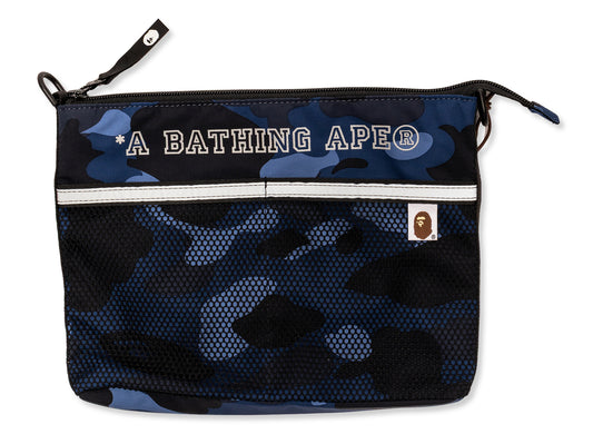 A Bathing Ape Color Camo Sacoche in Navy
