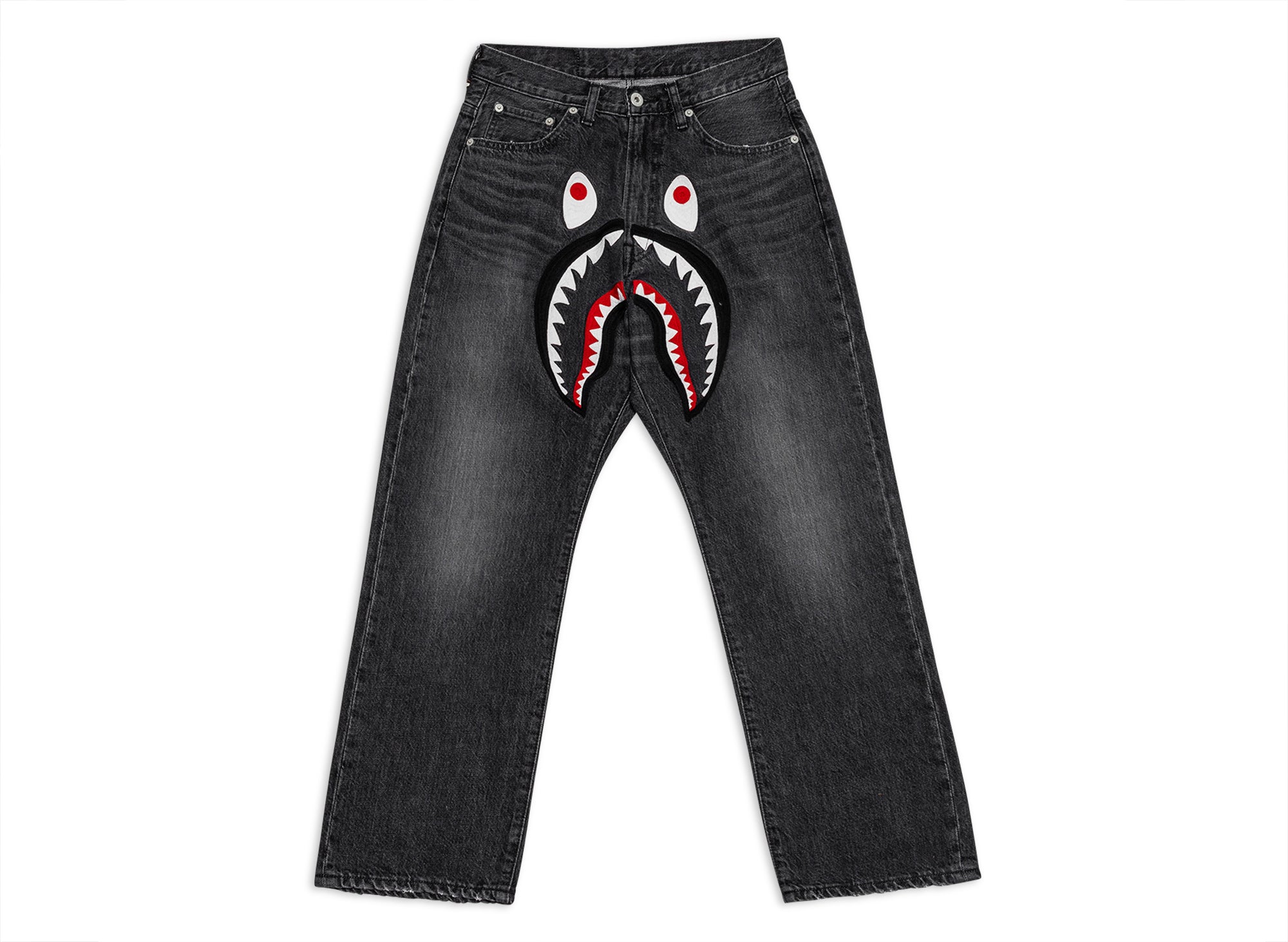 A Bathing Ape Shark Loose Fit 13 Oz Denim Pants in Black – Oneness