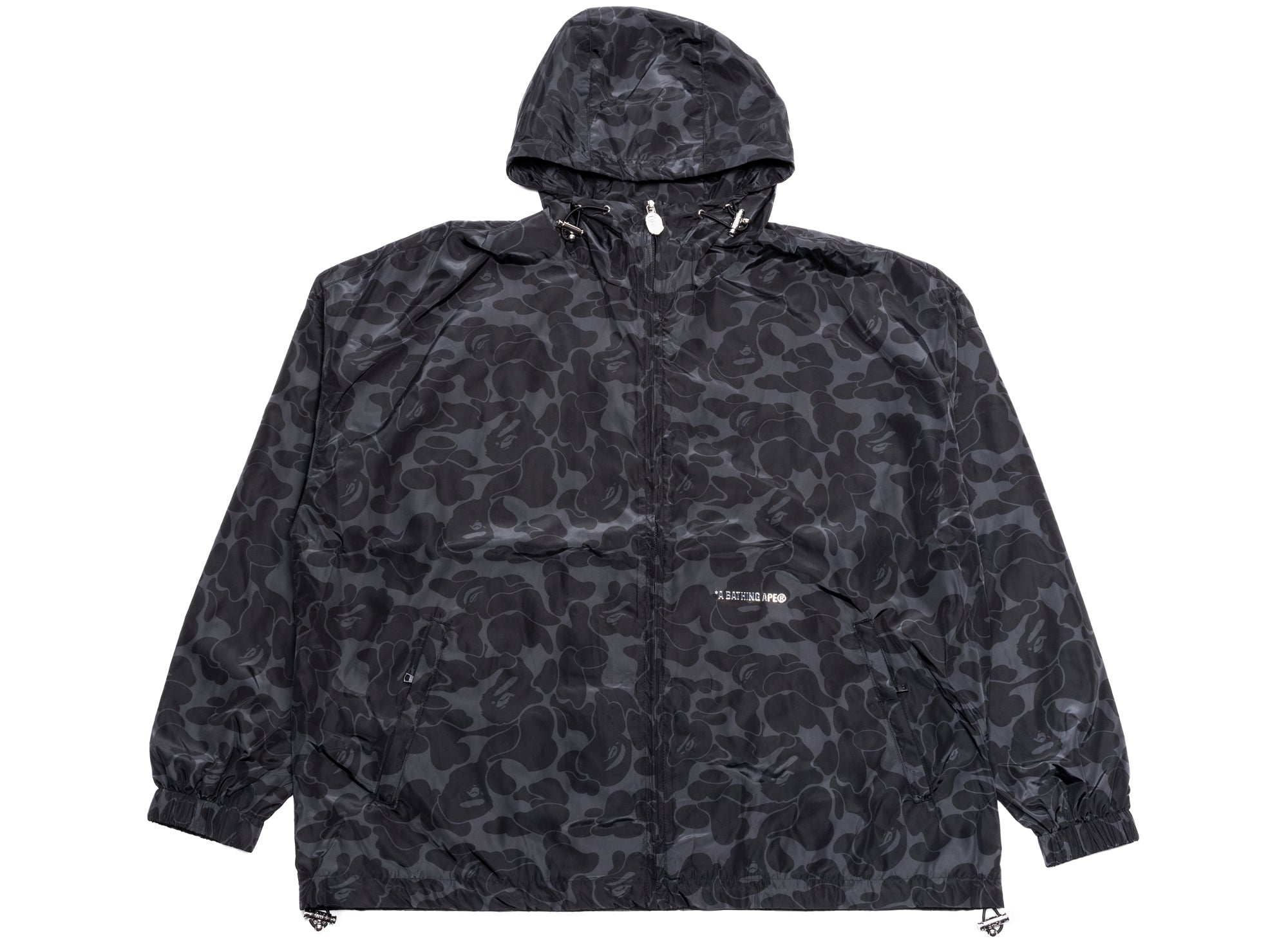 A Bathing Ape Solid Color Nylon Hooded Jacket in Black | Oneness