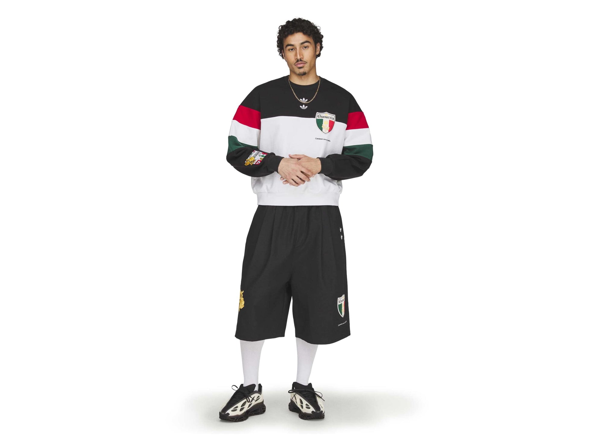 Adidas WC Chavarria Fleece Crewneck Sweatshirt in Black / White