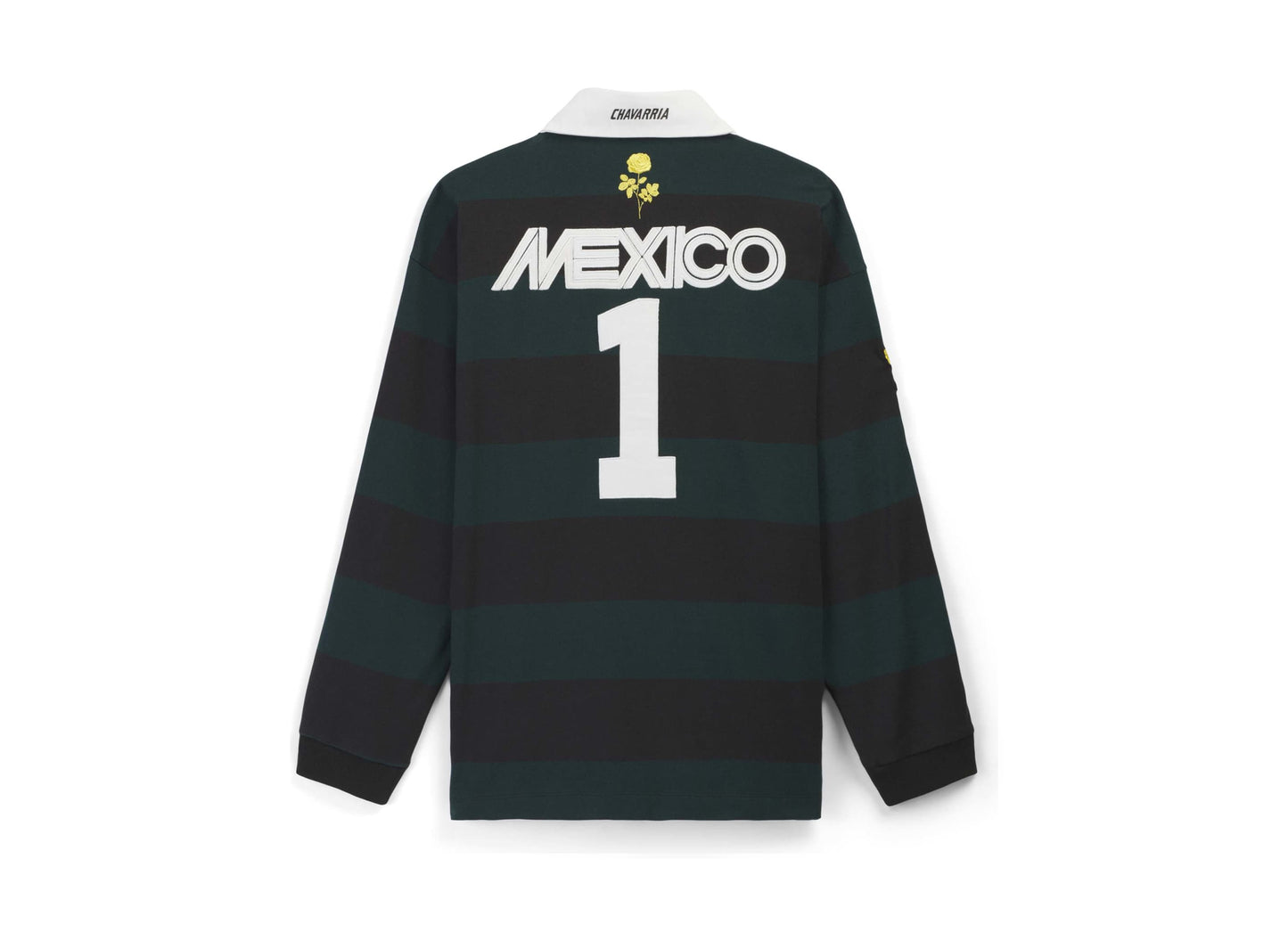 Adidas WC Chavarria LS Rugby Shirt in Black / Aurora Ivy