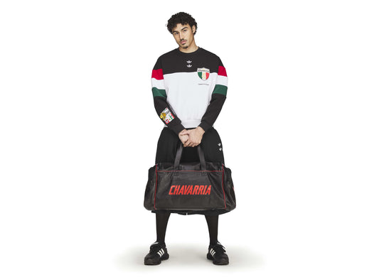 Adidas WC Chavarria Premium Leather Gym Bag in Black