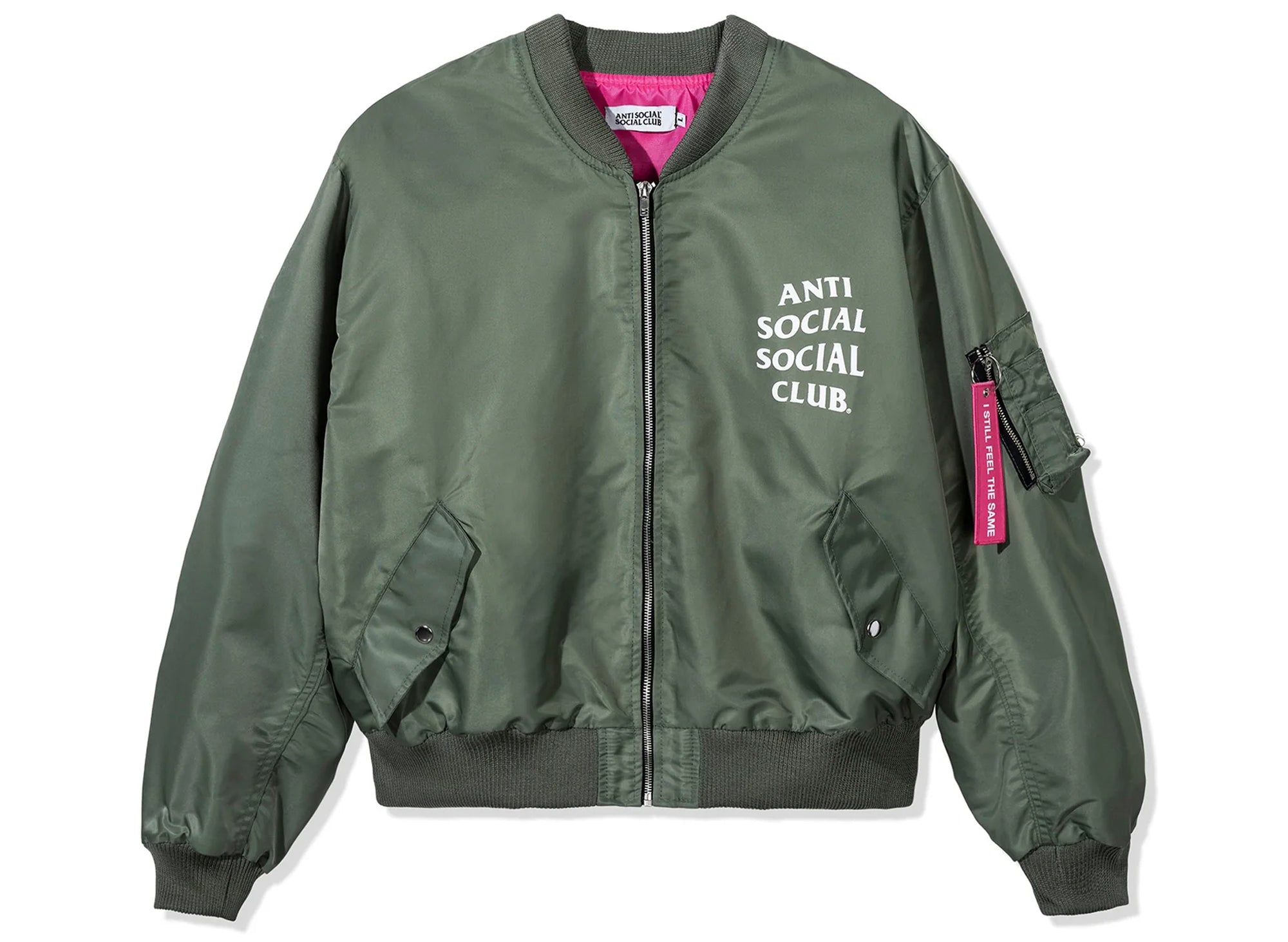 Anti Social Social Club Welcome to the Club MA-1 Jacket in Olive