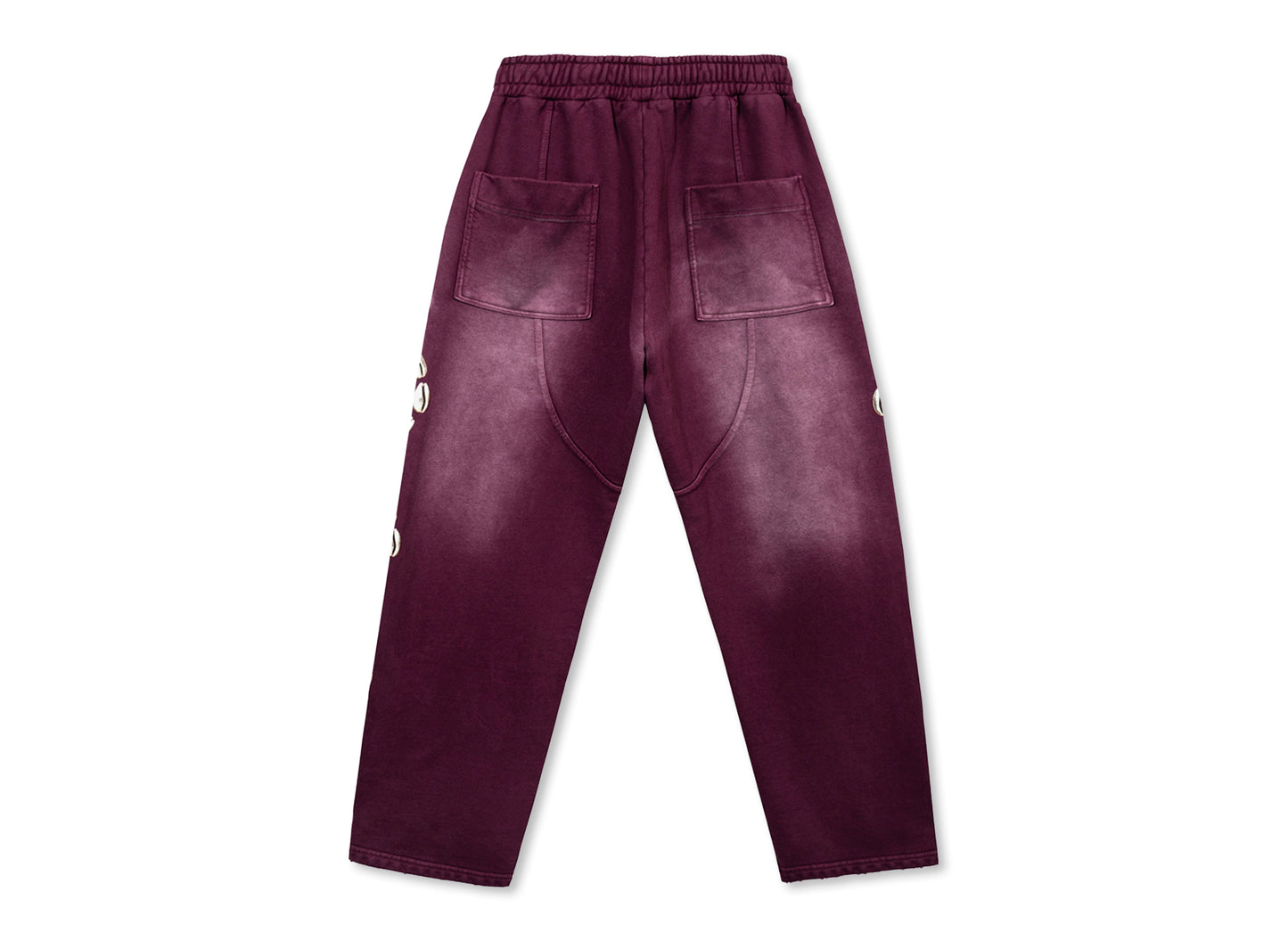 Barriers Cowrie Shell Sweatpant in Burgundy Marble Dye — view 2