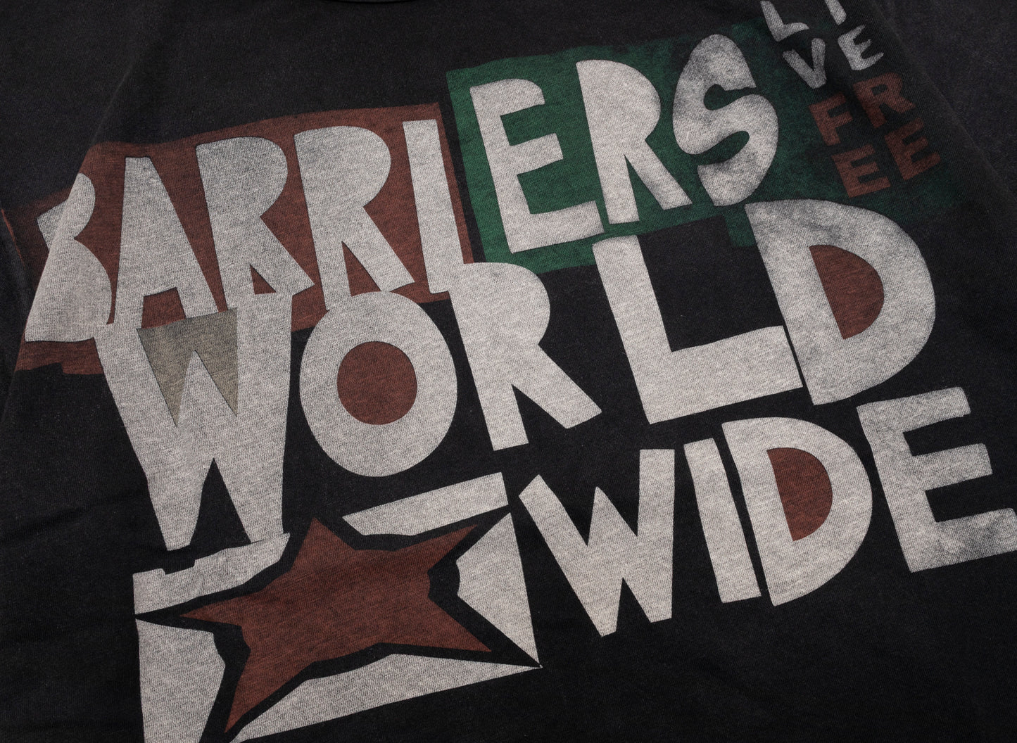 Barriers Worldwide Ringer Tee in Vintage Black — view 3