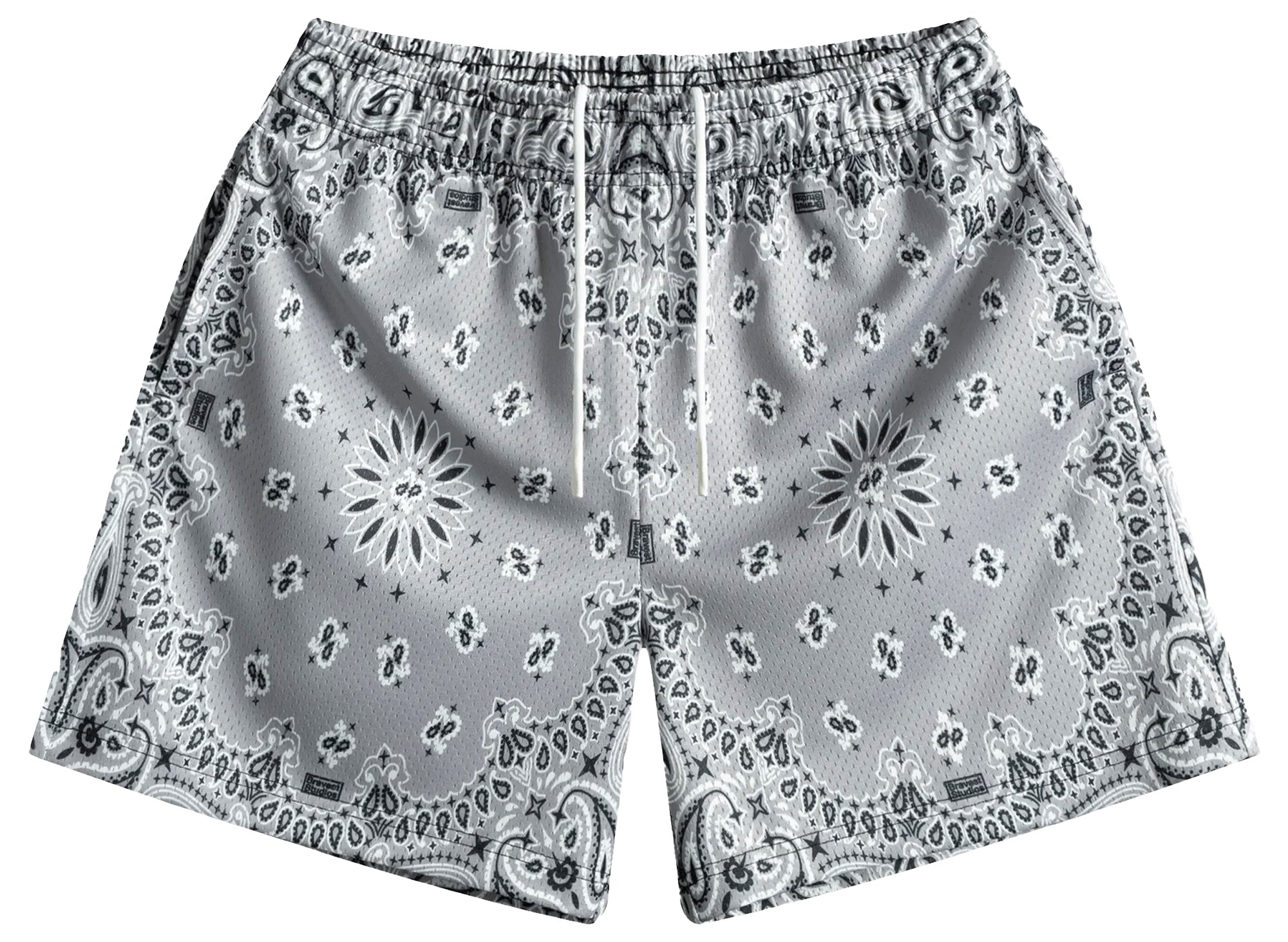 Bravest Studios Grey Paisley V2 Shorts | Oneness Boutique