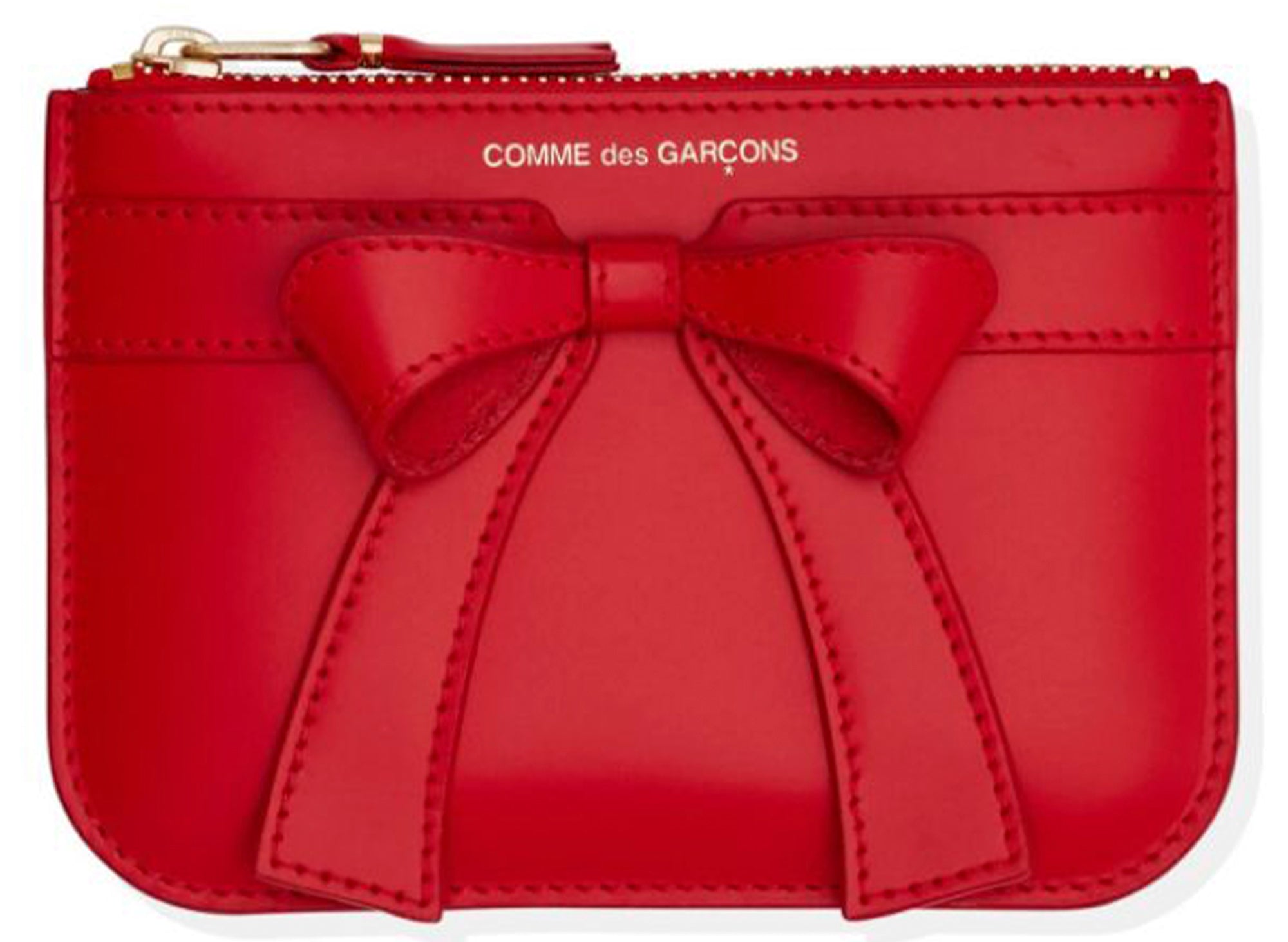 小物 COMME des GARCONS BIGBOWZIPAROUNDWALLET Comme des Garçon Wallet Big Bow Small Zip Pouch in Black | Oneness