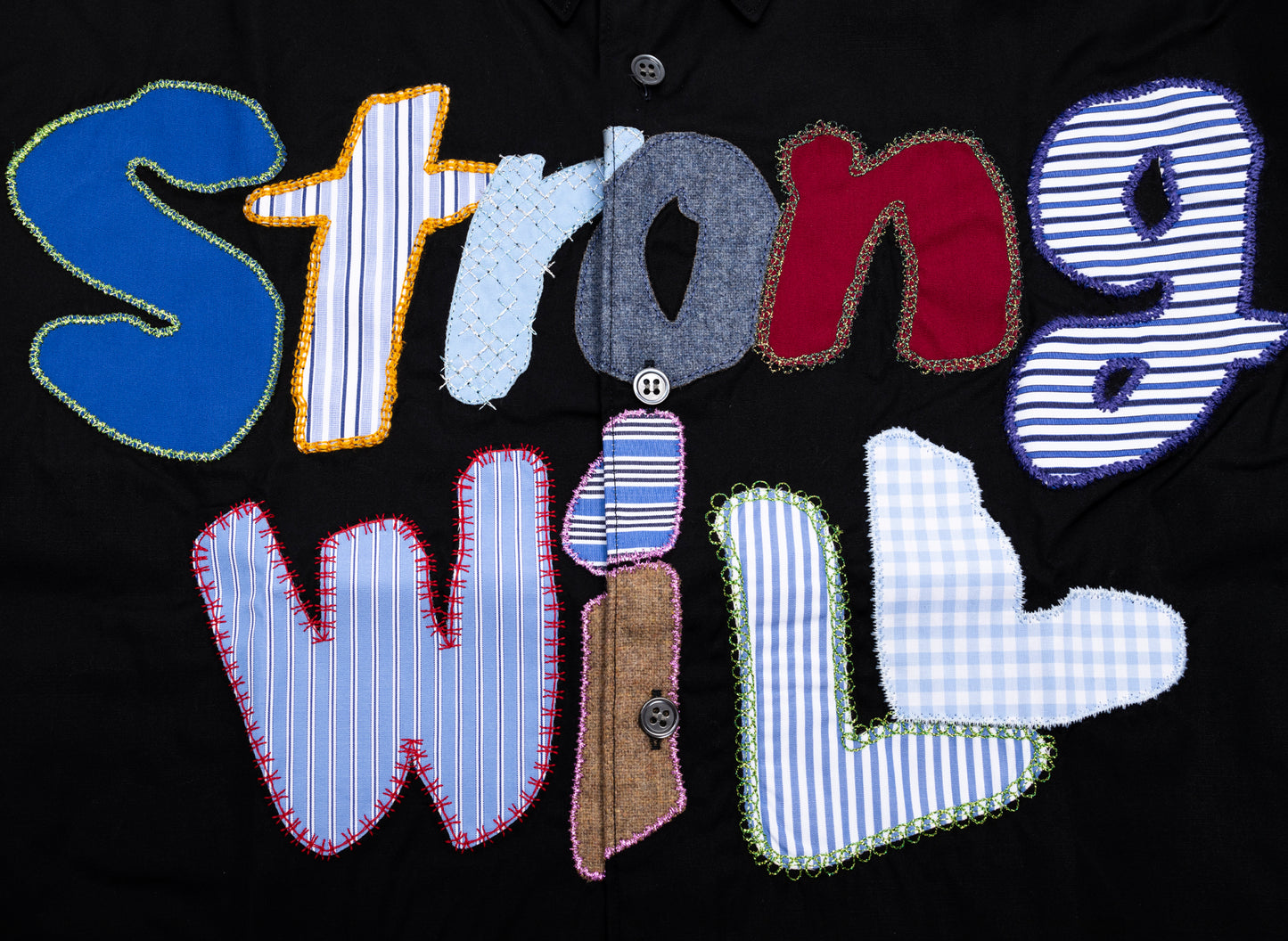 Comme des Garçons SHIRT Embroidered Strong Will Button-Up Shirt - view 2