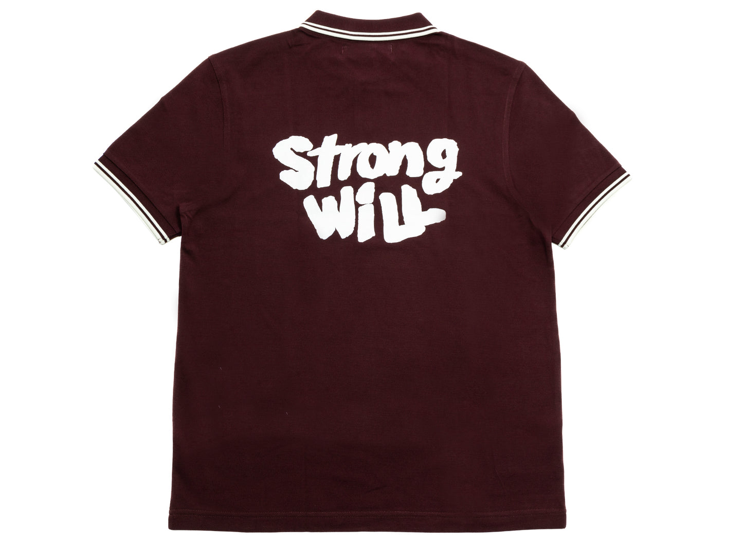 Comme des Garçons SHIRT x Fred Perry Strong Will Polo Shirt in Maroon - view 2