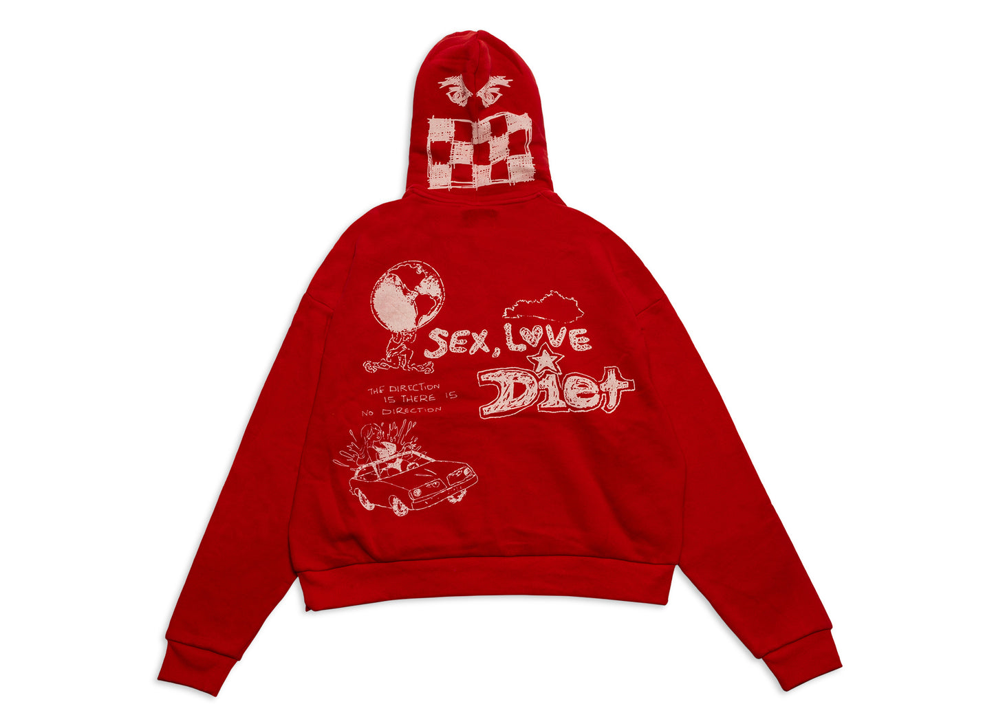 Diet Starts Monday Doodle Hoodie in Red — view 3