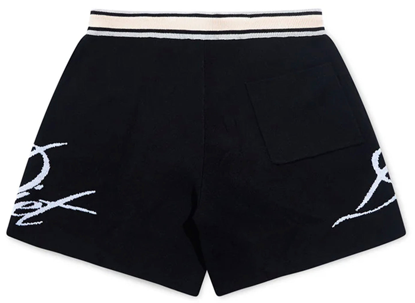 Diet Starts Monday Knitted Script Shorts in Black - view 2