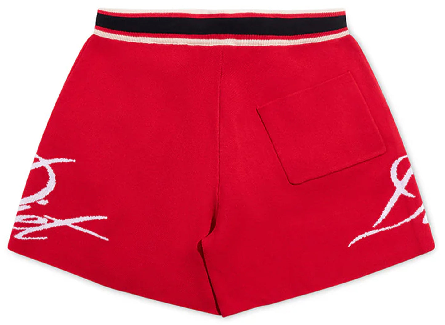 Diet Starts Monday Knitted Script Shorts in Red - view 2
