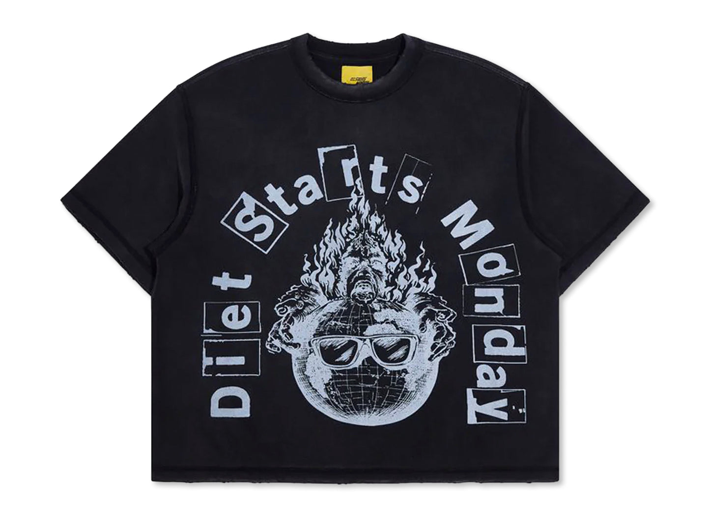 Diet Starts Monday Worlds Burning Tee in Vintage Black