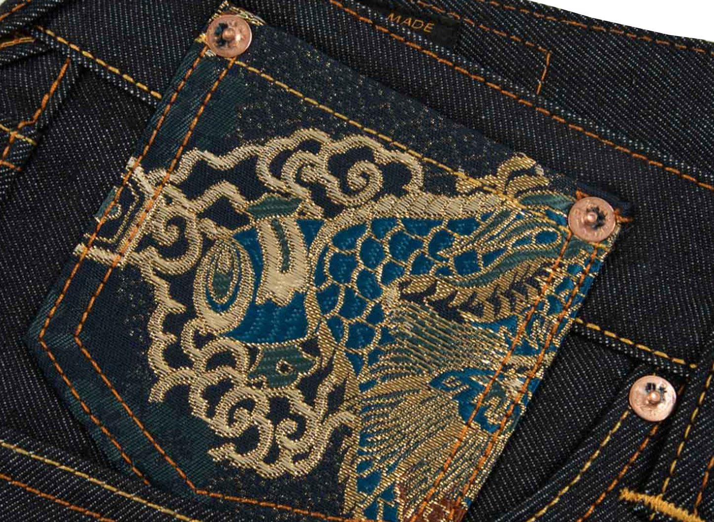 Evisu Brocade Daicock Insert Carrot Fit Denim Jeans - view 3