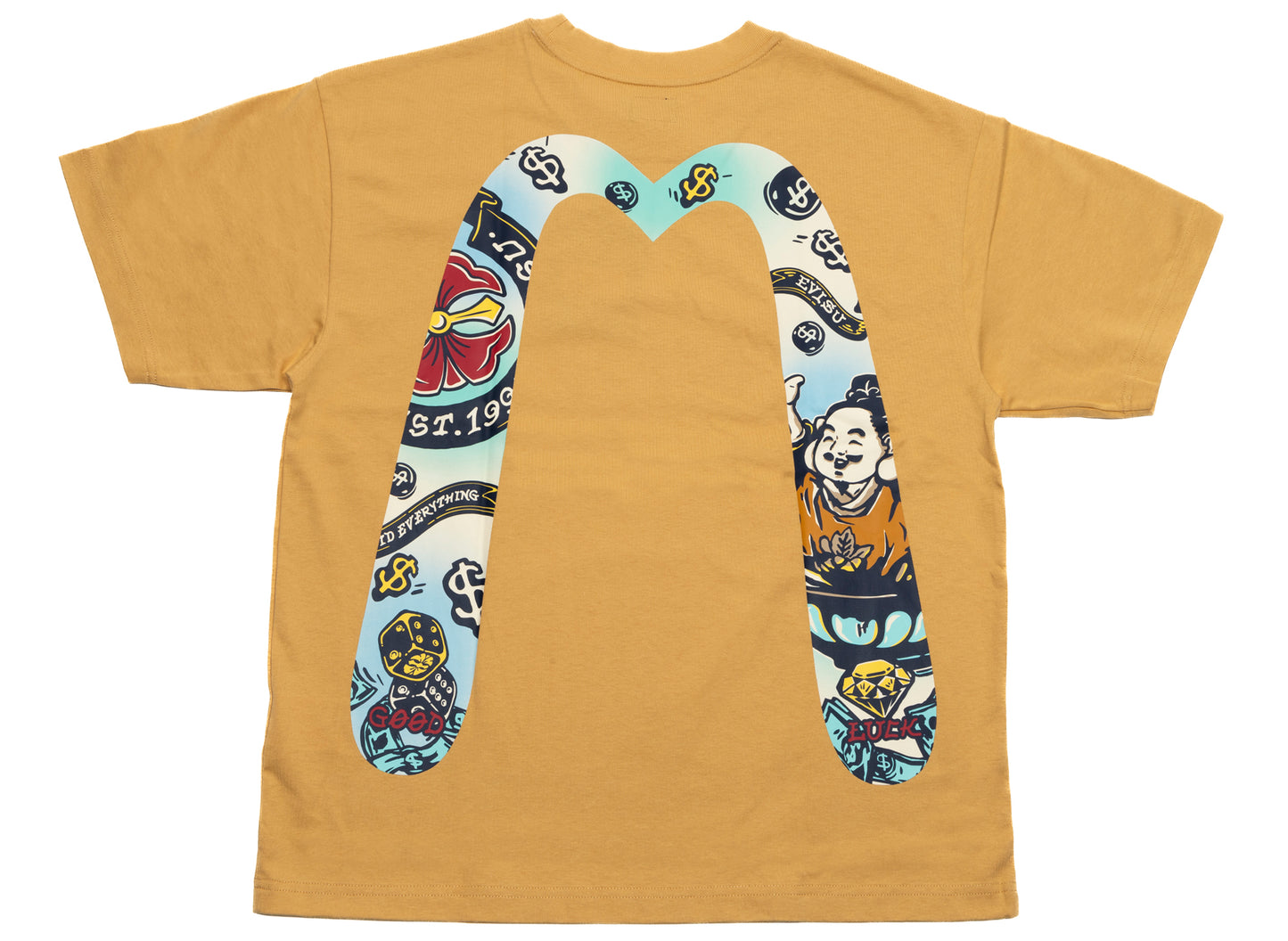 Evisu Daicock Printed S/S Tee in Beige - view 2