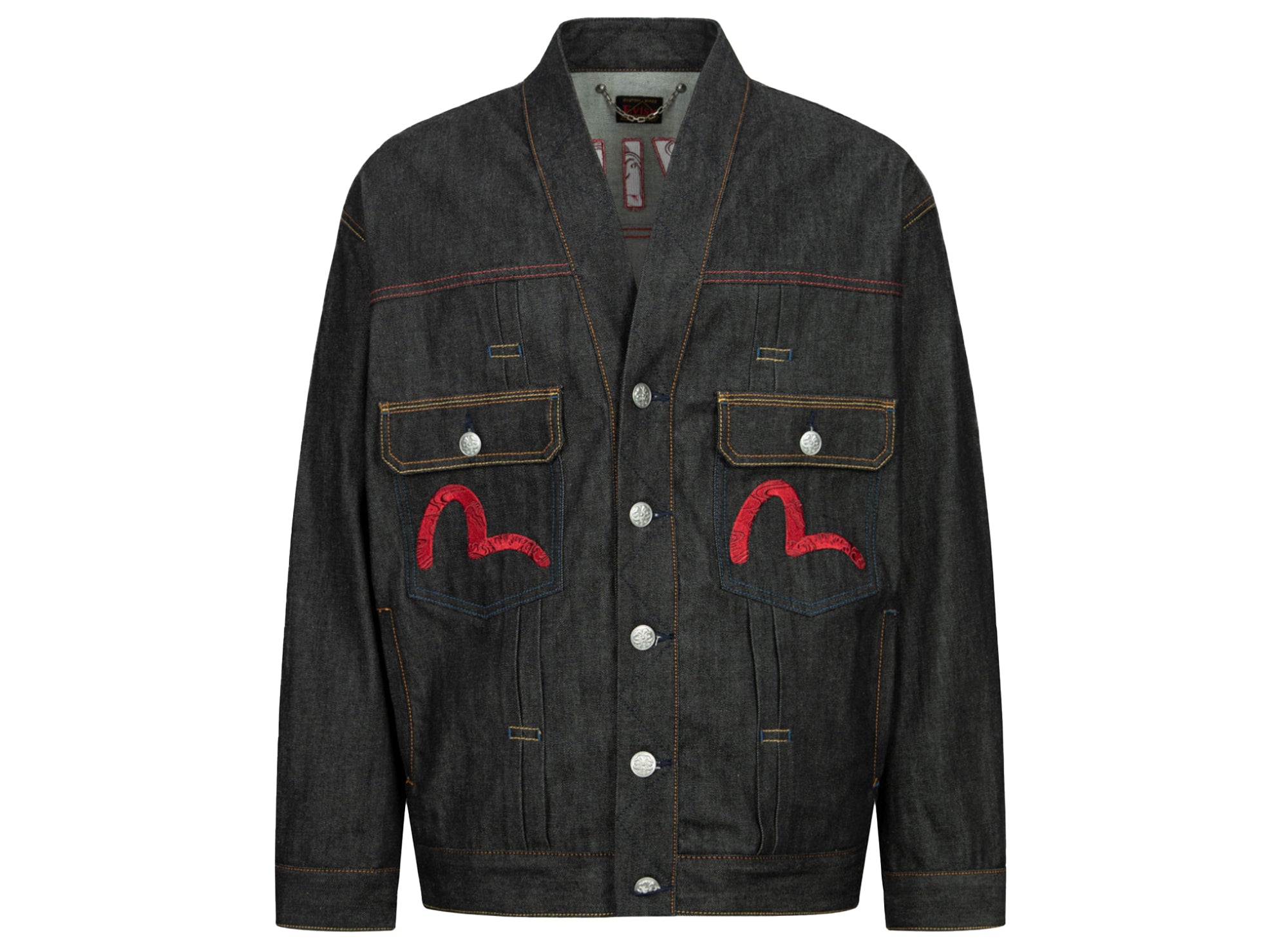 Evisu Two Gods Embroidered Loose Fit Kimono Denim Jacket – Oneness