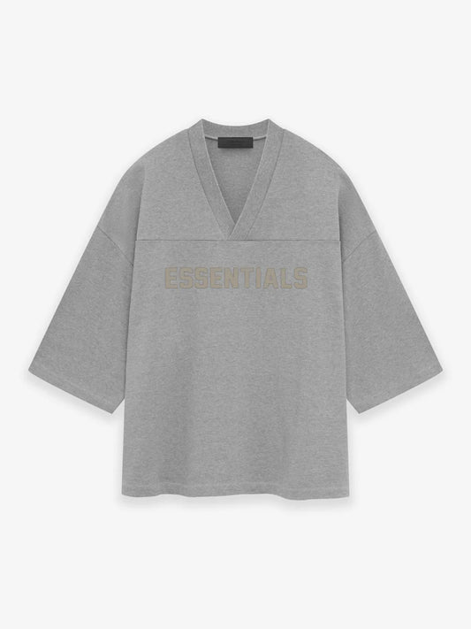 Fear of God Essentials Football Tee in Dark Heather Oatmeal