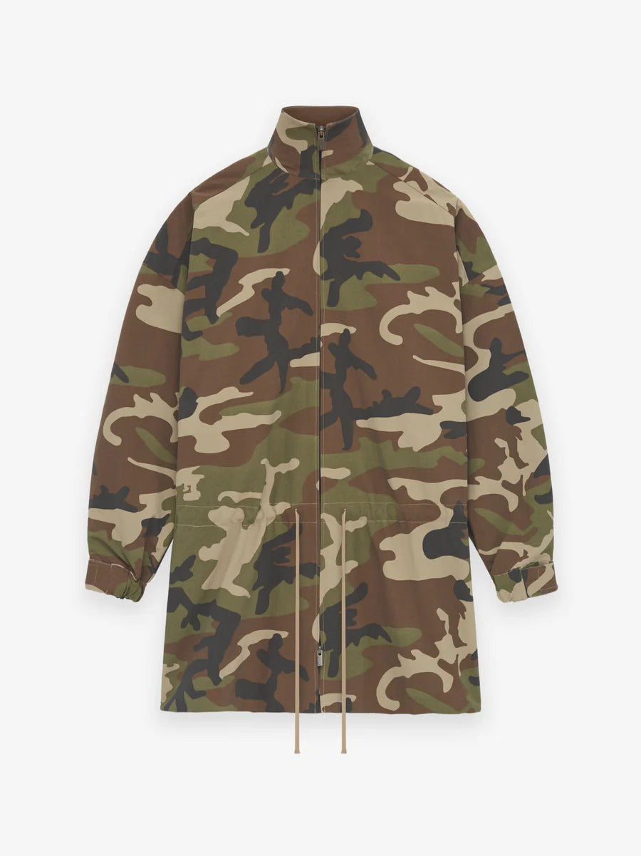 Fear of God Essentials Military Nylon Mockneck Anorak in Woodland