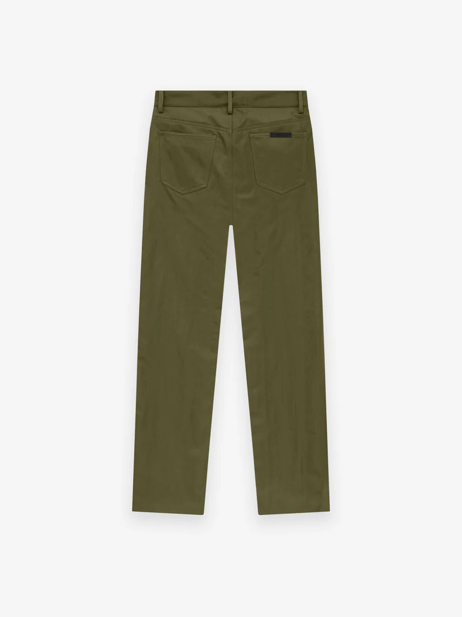 Fear of God Essentials Textured Nylon 5-Pocket Pants in Military - Damaged — view 2