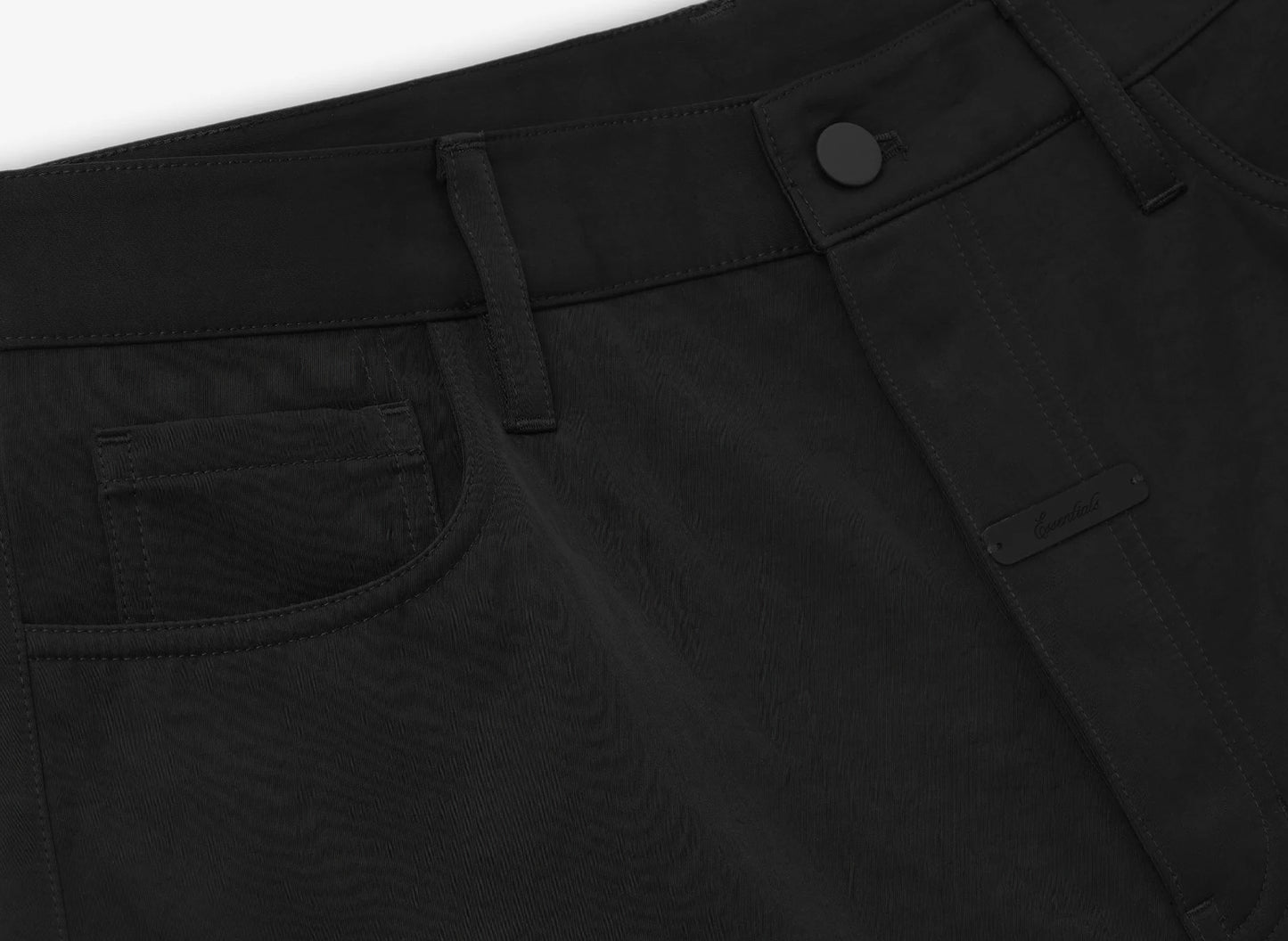 Fear of God Essentials Textured Nylon 5 Pocket Short 'Vintage Black' — view 3