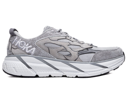Hoka Elite Terrain System Clifton L Suede in Galactic Grey